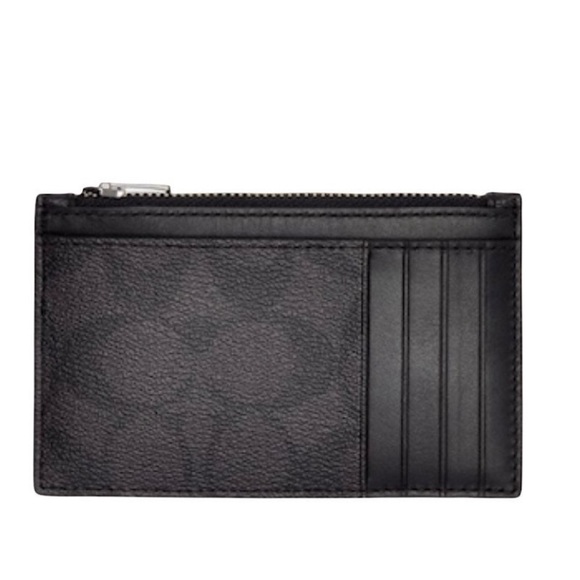 NWT Coach Zip Card Case In Signature Canvas - Picture 2 of 3